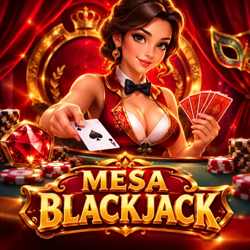 Mesa de blackjack com cartas viradas