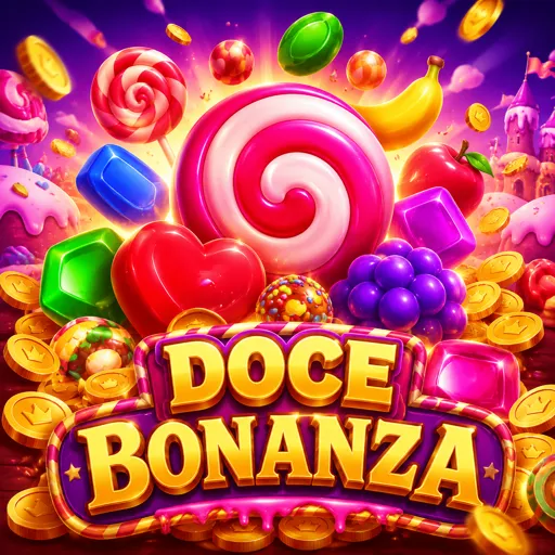Grade 6x5 do Sweet Bonanza com símbolos caindo em cascata