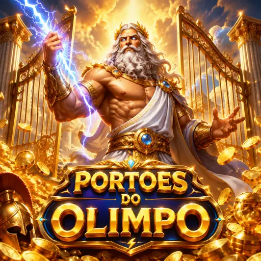 Gameplay do Gates of Olympus com a grade 6x5 cheia de símbolos de mitologia grega