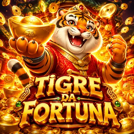 Tela de gameplay do Fortune Tiger com a grade 3x3 e o botão de giro